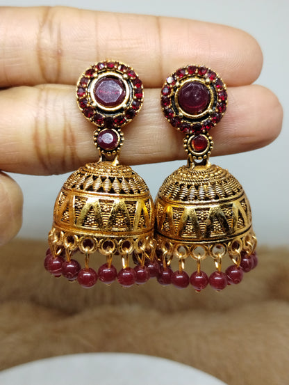 Ruhani Antique Gold Jhumka