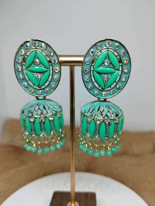 Aurora Enamel Jhumkas