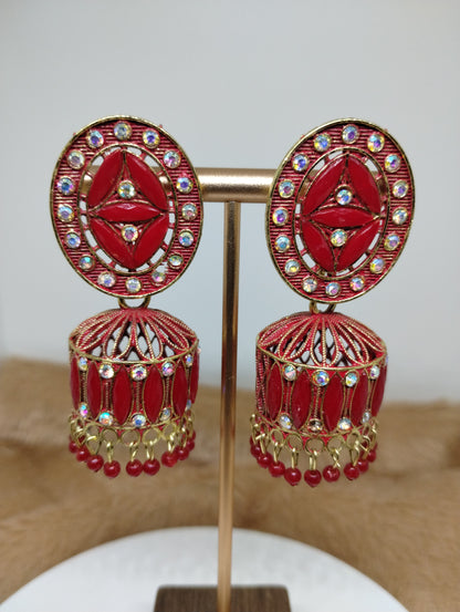 Aurora Enamel Jhumkas
