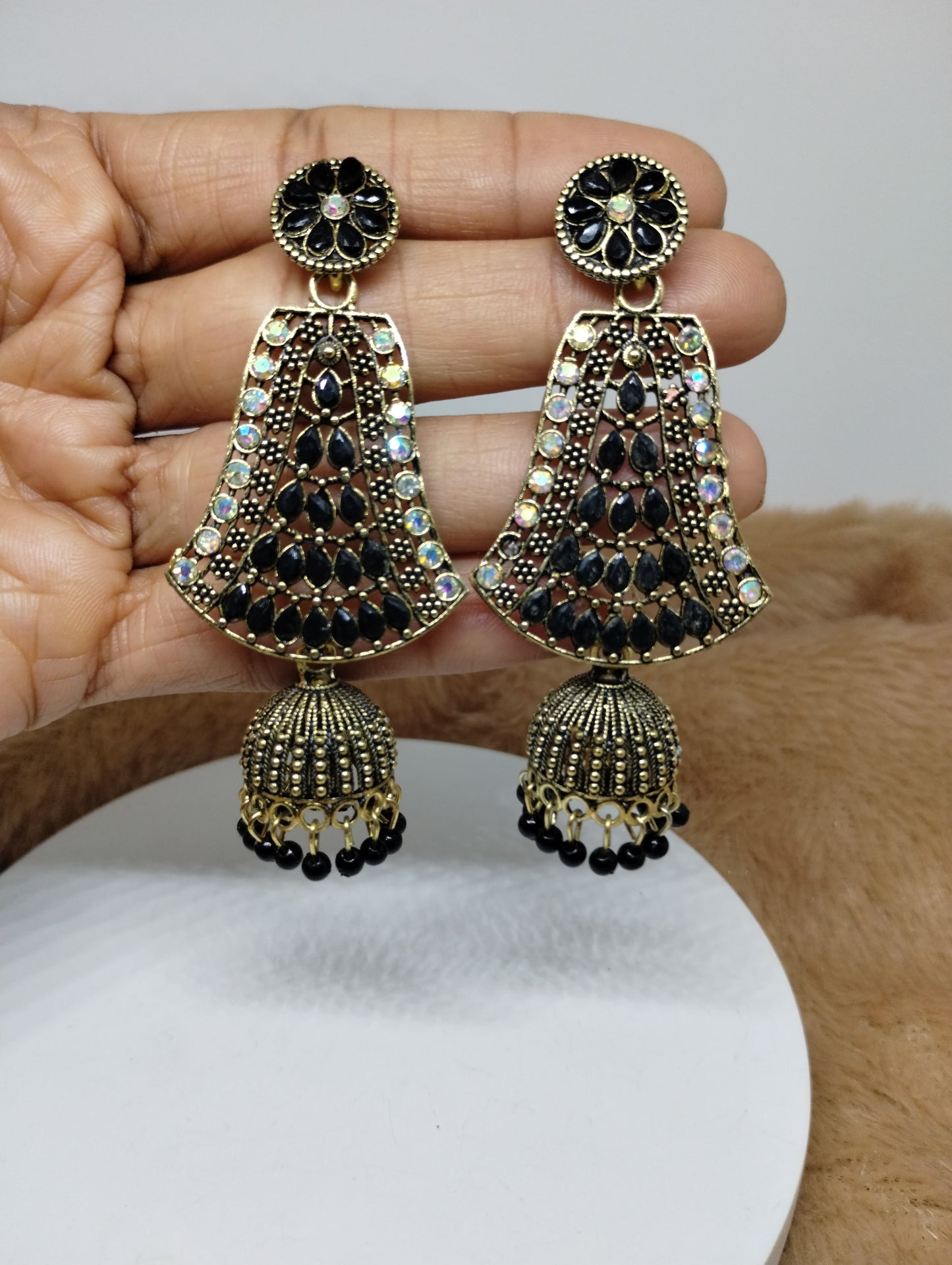 Aurora Enamel Jhumkas