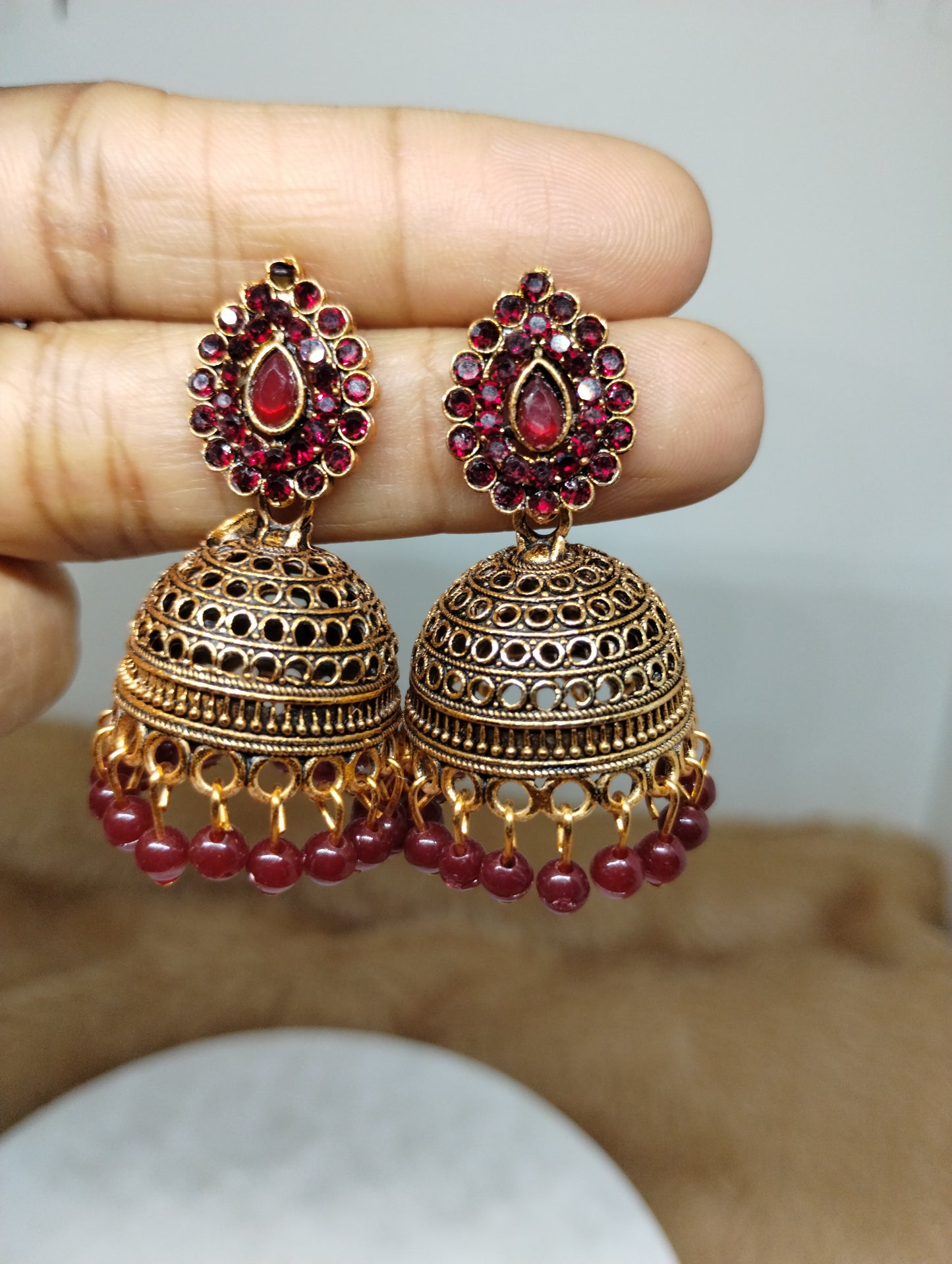 Ruhani Antique Gold Jhumka