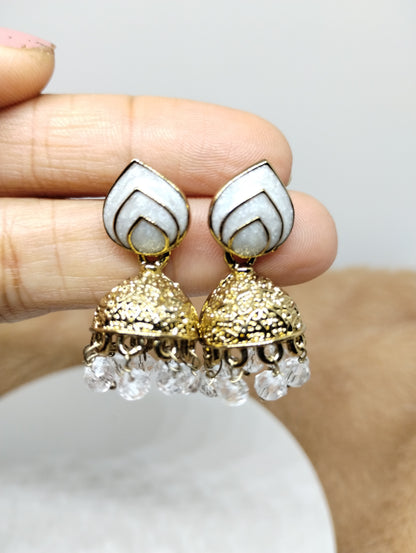 Rangrez Enamel Jhumka Earrings