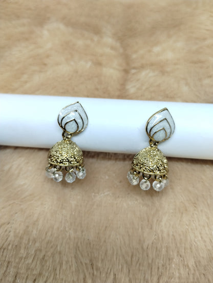 Rangrez Enamel Jhumka Earrings