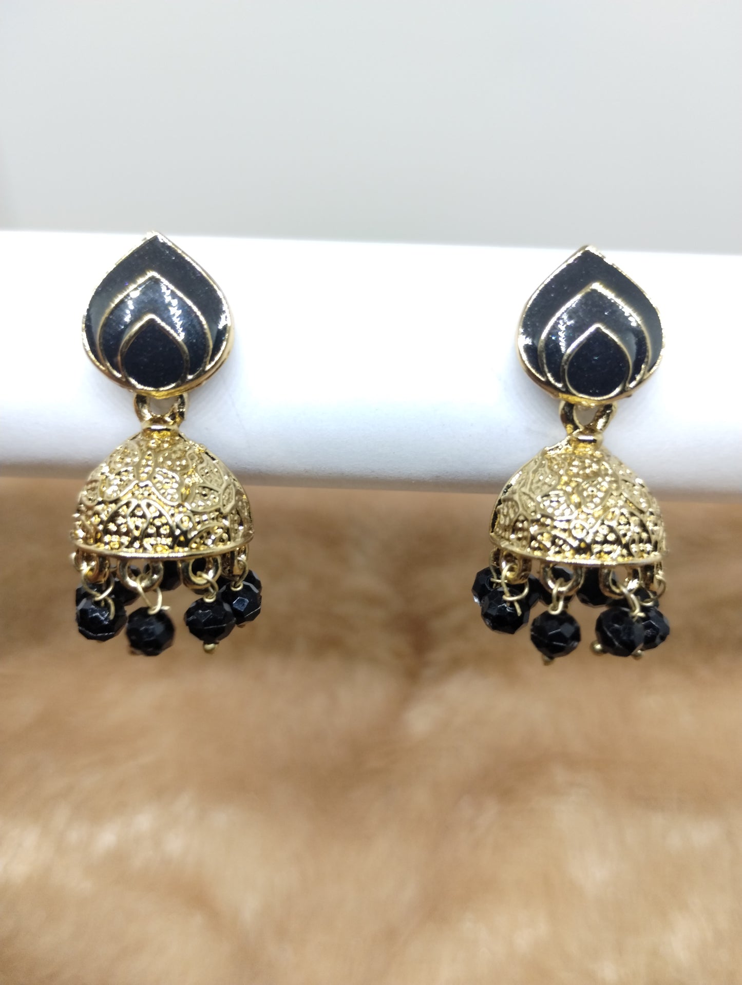 Rangrez Enamel Jhumka Earrings