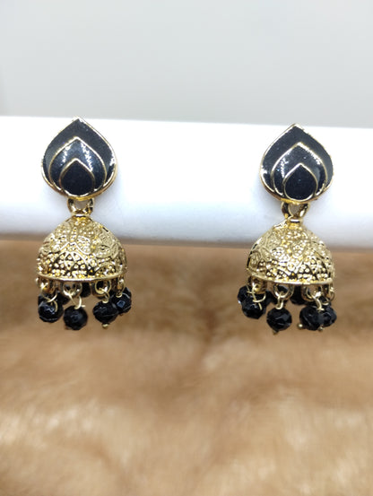 Rangrez Enamel Jhumka Earrings