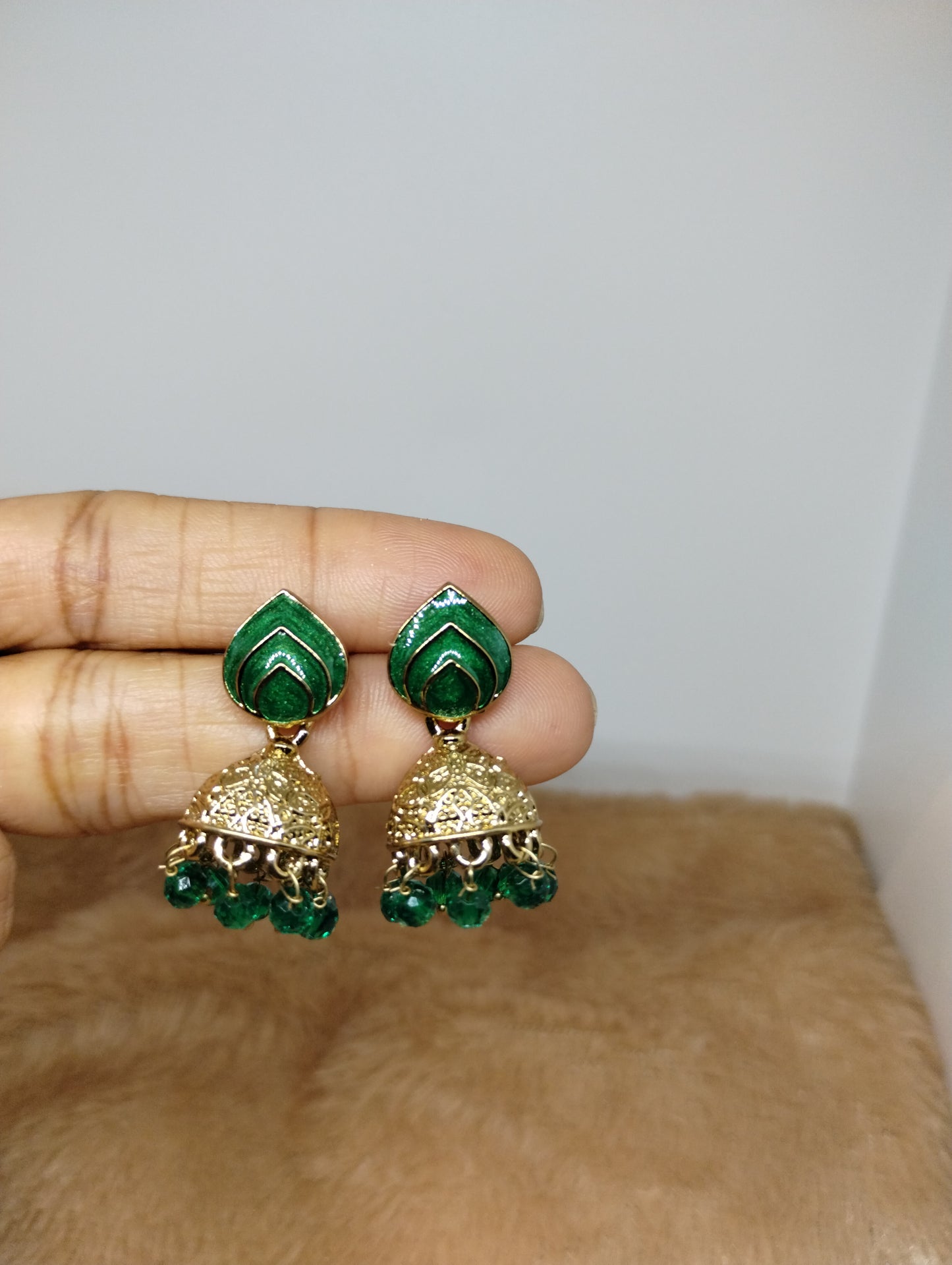Rangrez Enamel Jhumka Earrings