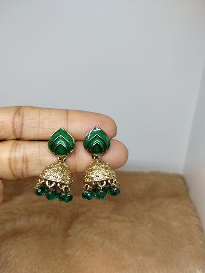 Rangrez Enamel Jhumka Earrings