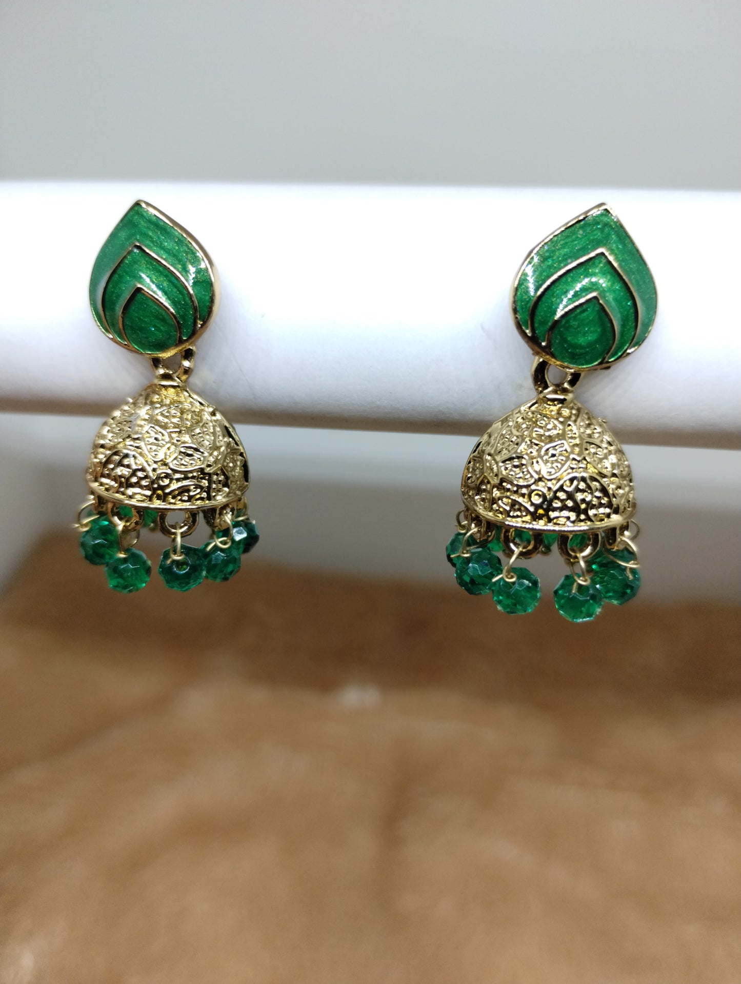 Rangrez Enamel Jhumka Earrings