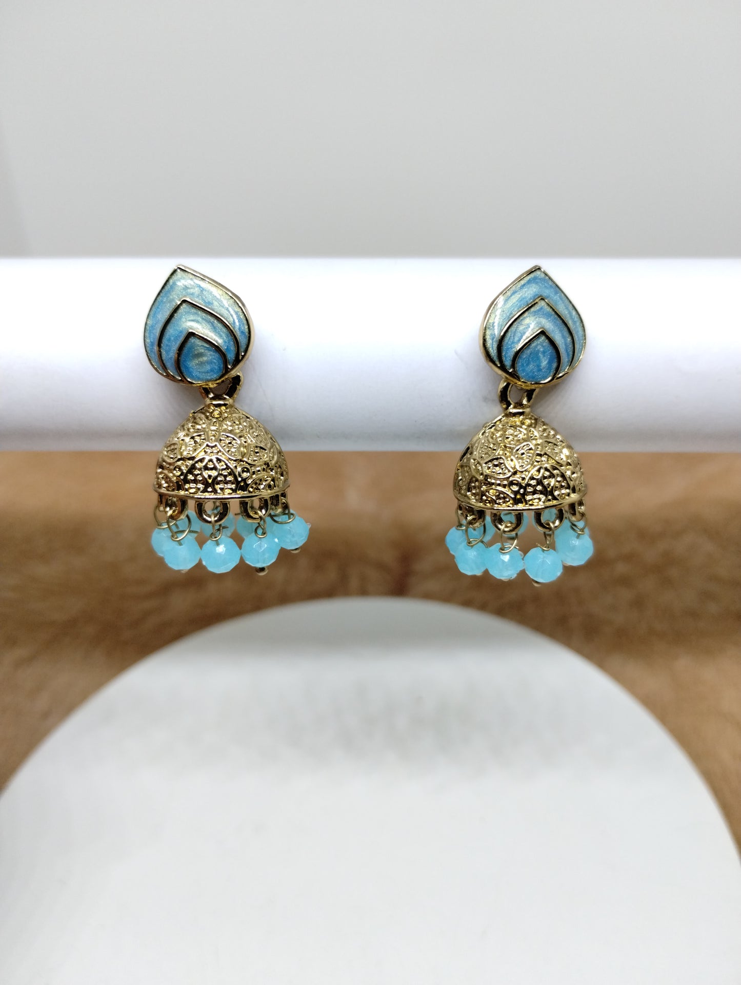Rangrez Enamel Jhumka Earrings