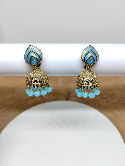 Rangrez Enamel Jhumka Earrings