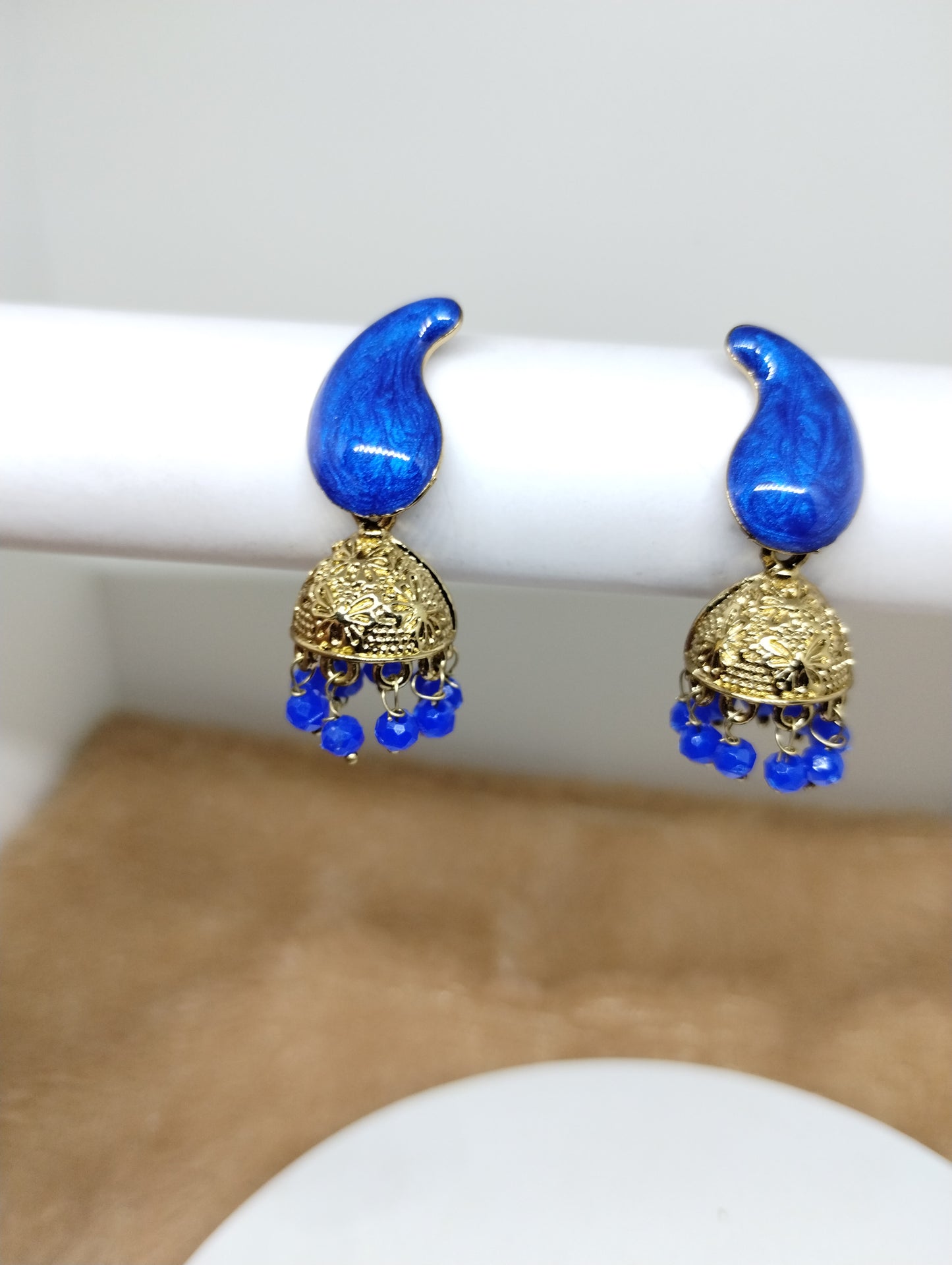 Rangrez Enamel Jhumka Earrings