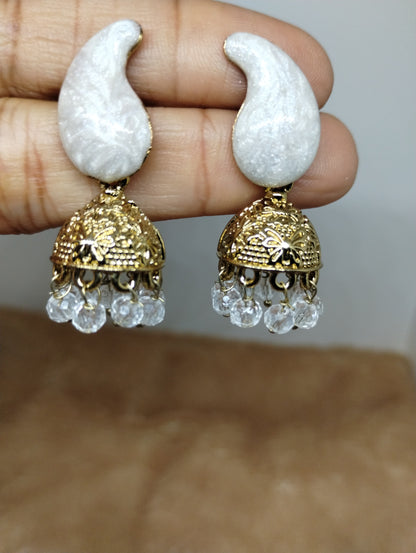 Rangrez Enamel Jhumka Earrings