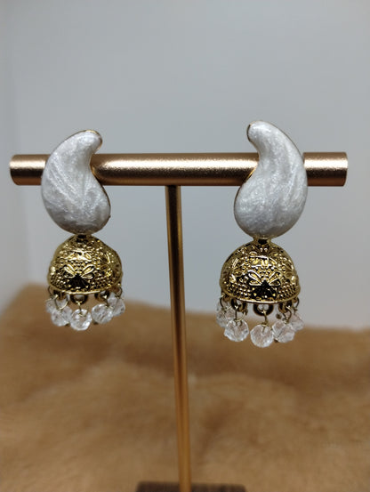 Rangrez Enamel Jhumka Earrings