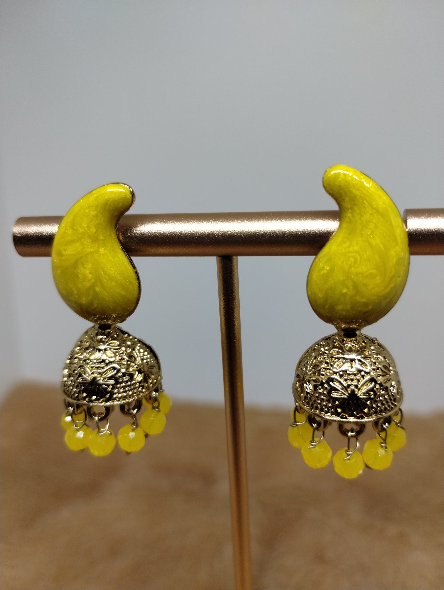 Rangrez Enamel Jhumka Earrings