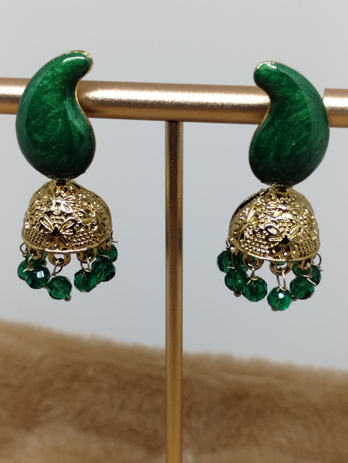 Rangrez Enamel Jhumka Earrings