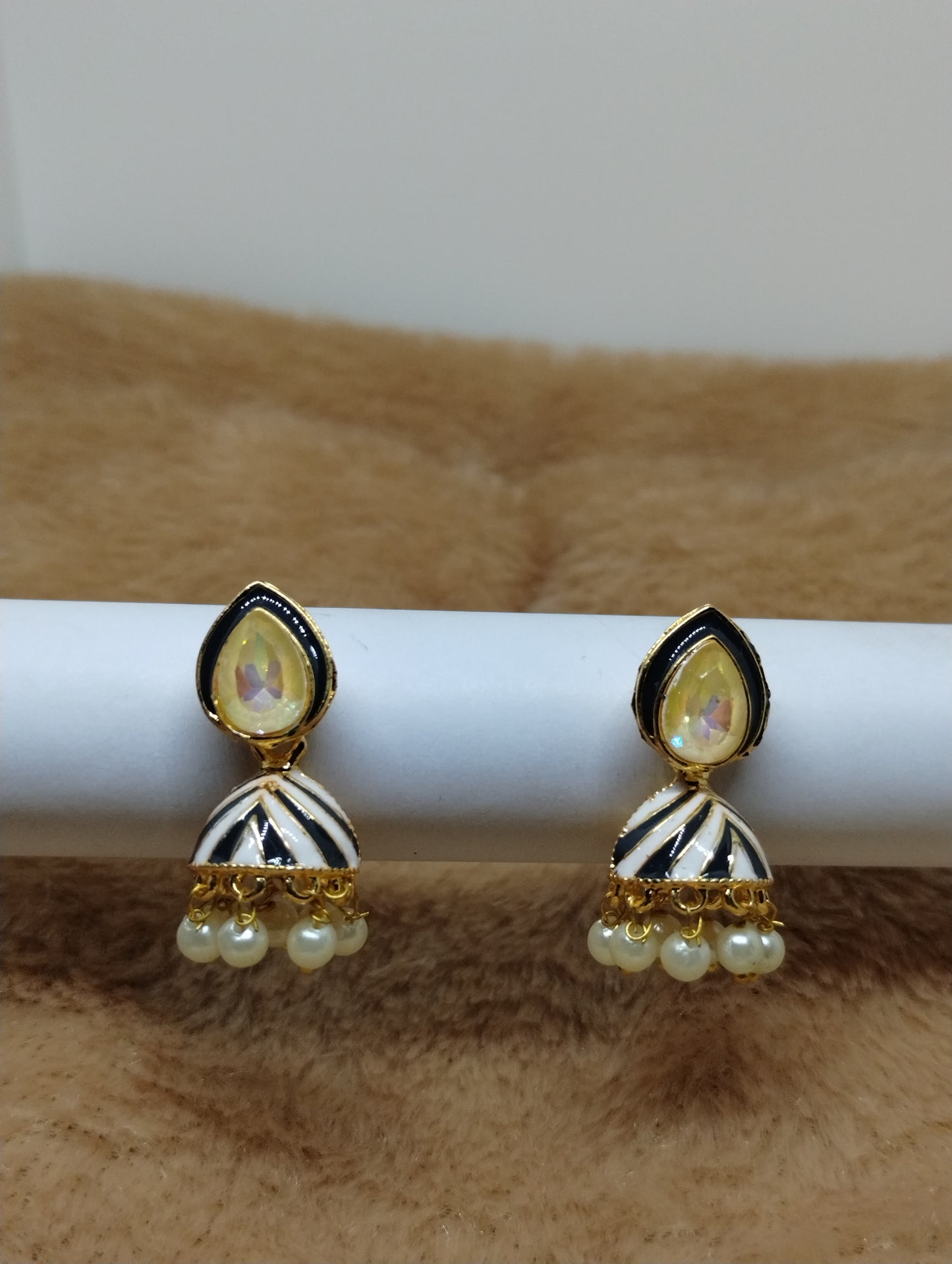 Rangrez Enamel Jhumka Earrings