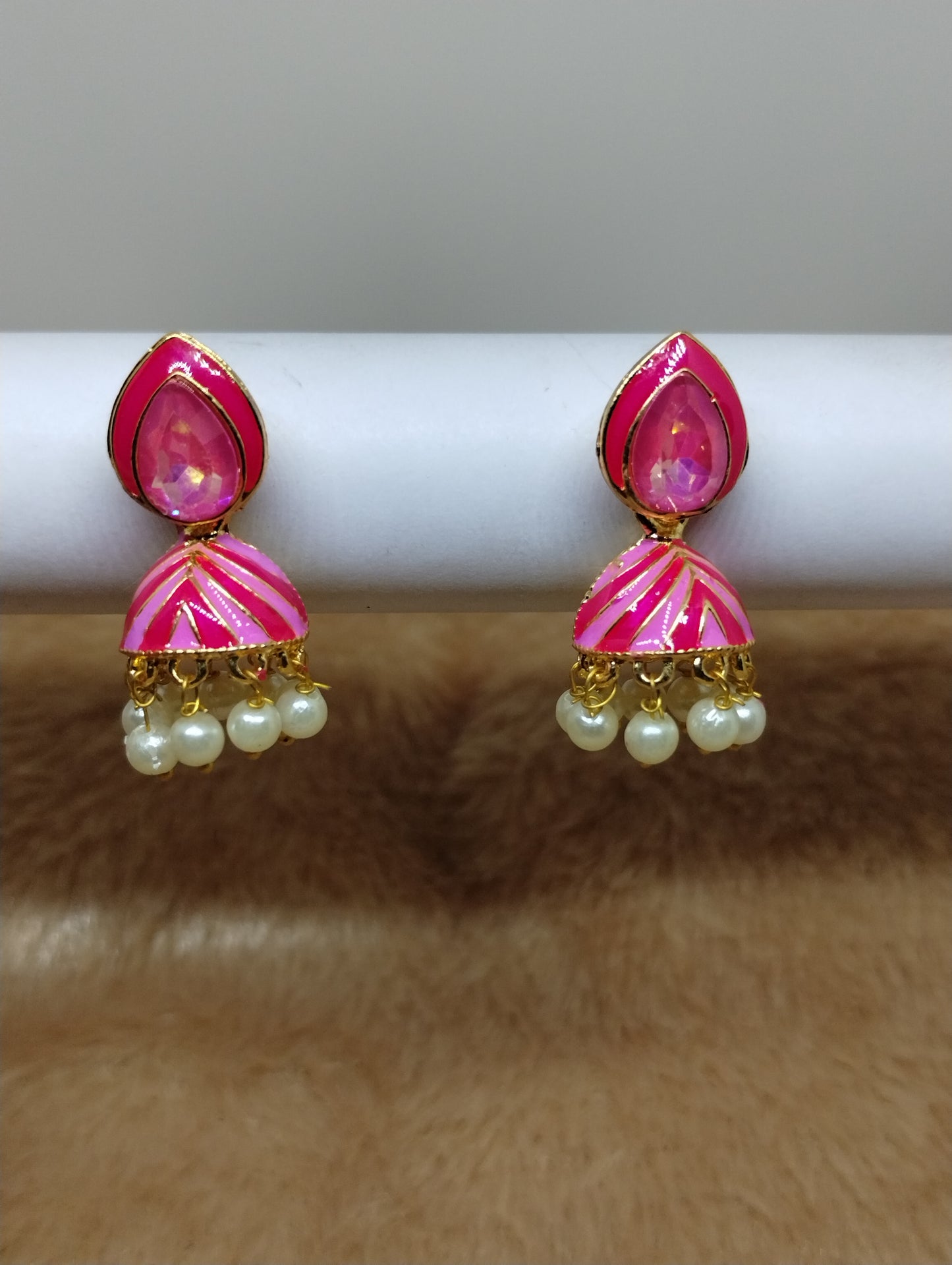 Rangrez Enamel Jhumka Earrings
