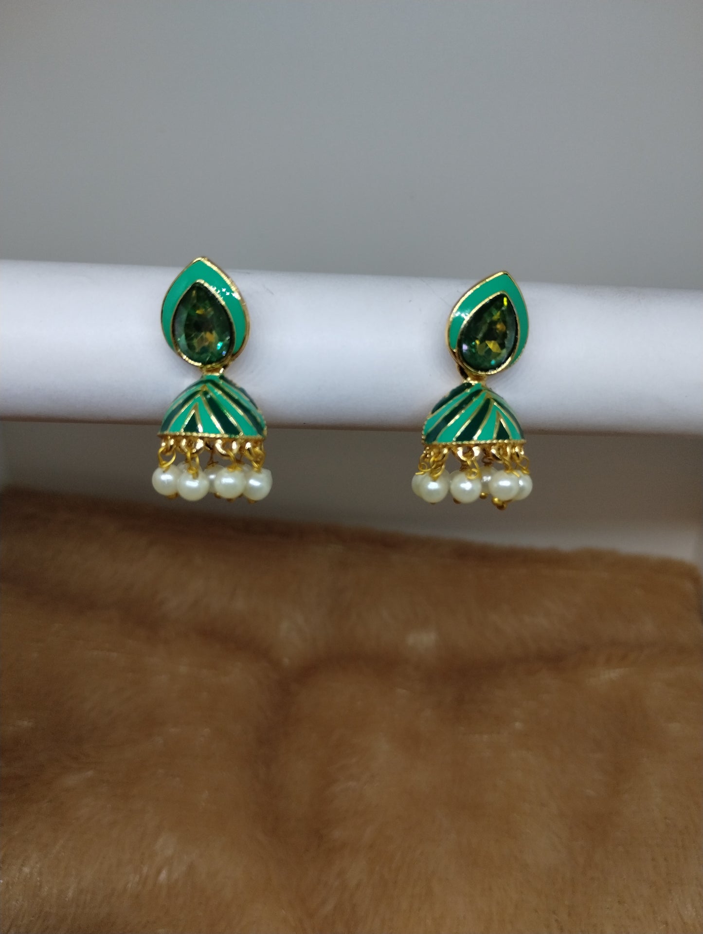 Rangrez Enamel Jhumka Earrings