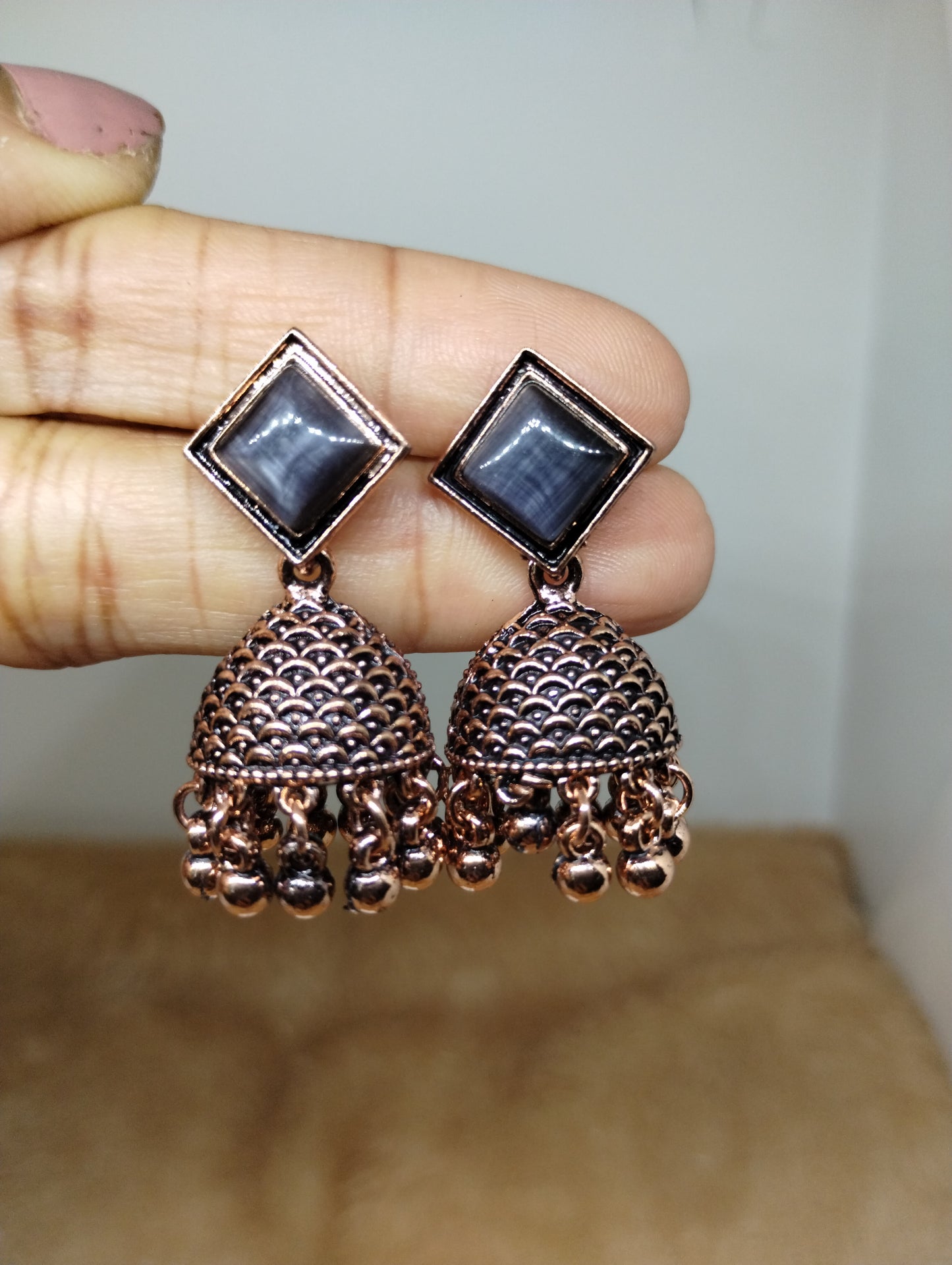 Mayurika Copper Jhumka