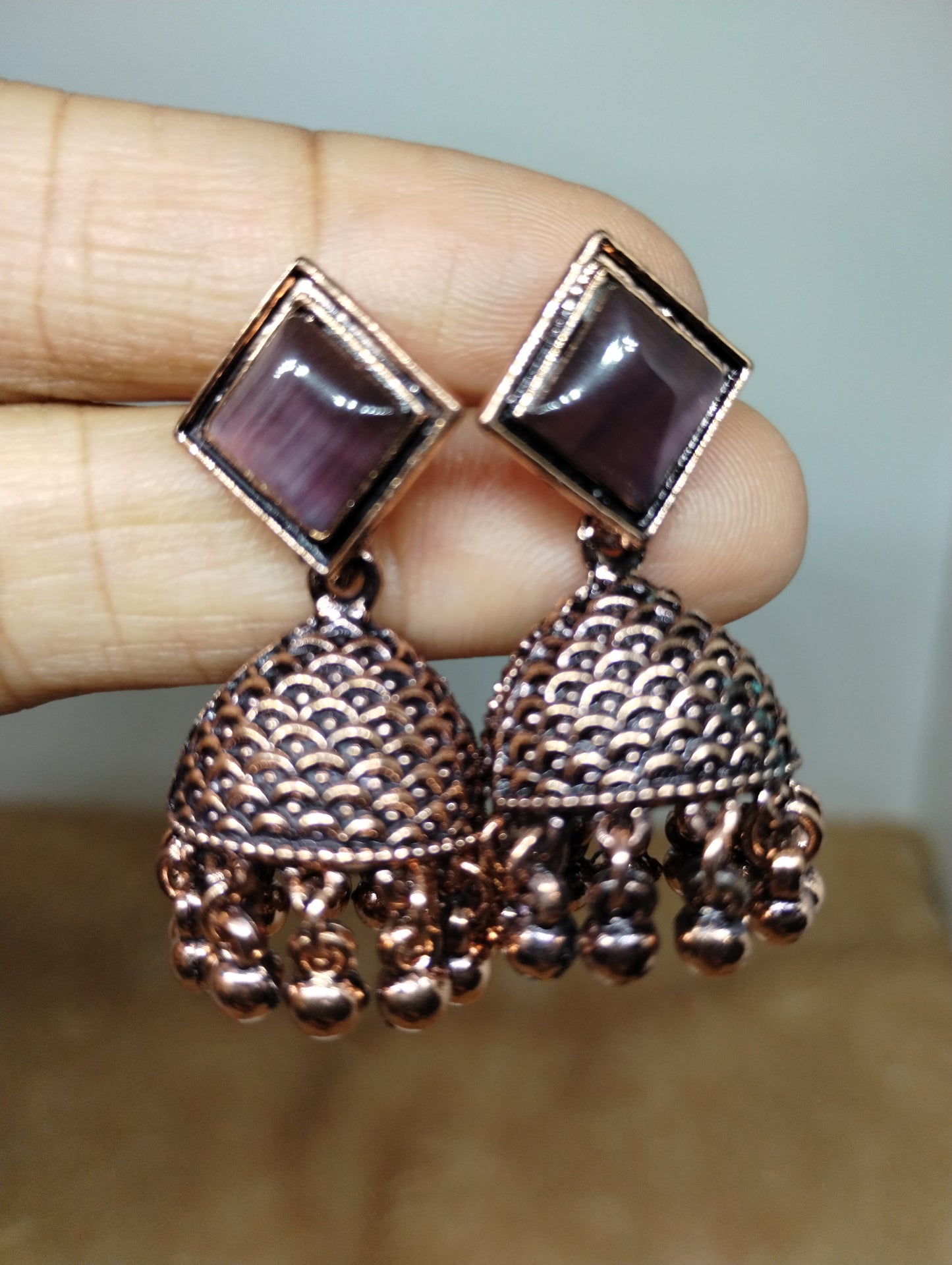 Mayurika Copper Jhumka