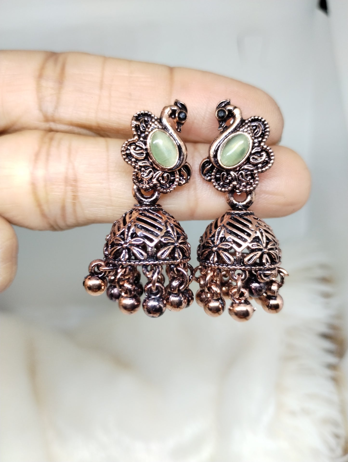 Mayurika Copper Jhumka