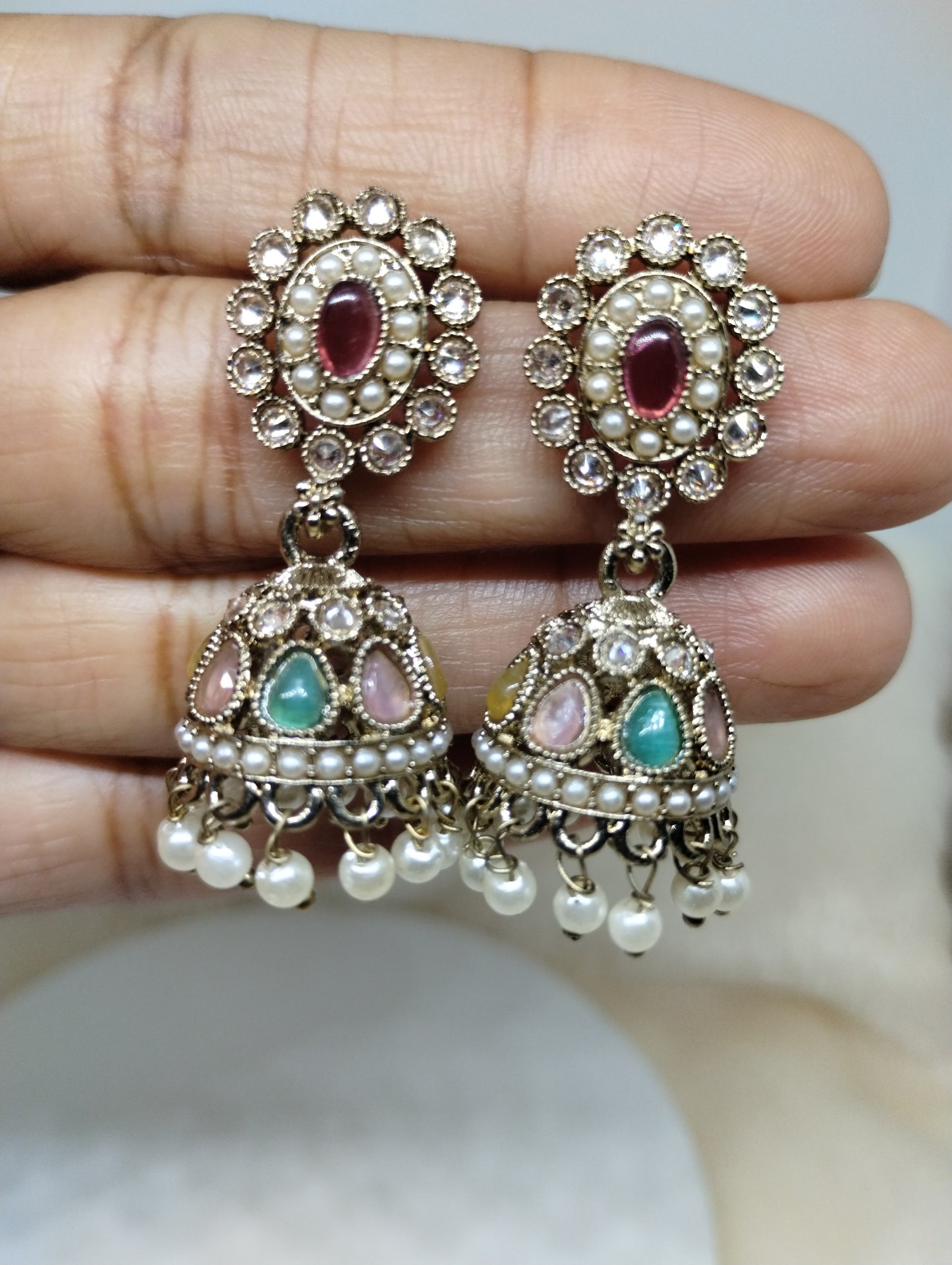 Meher Pearl & Stone Jhumka