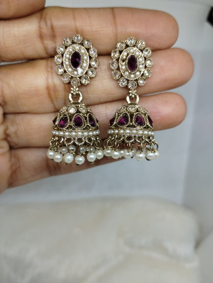 Meher Pearl & Stone Jhumka