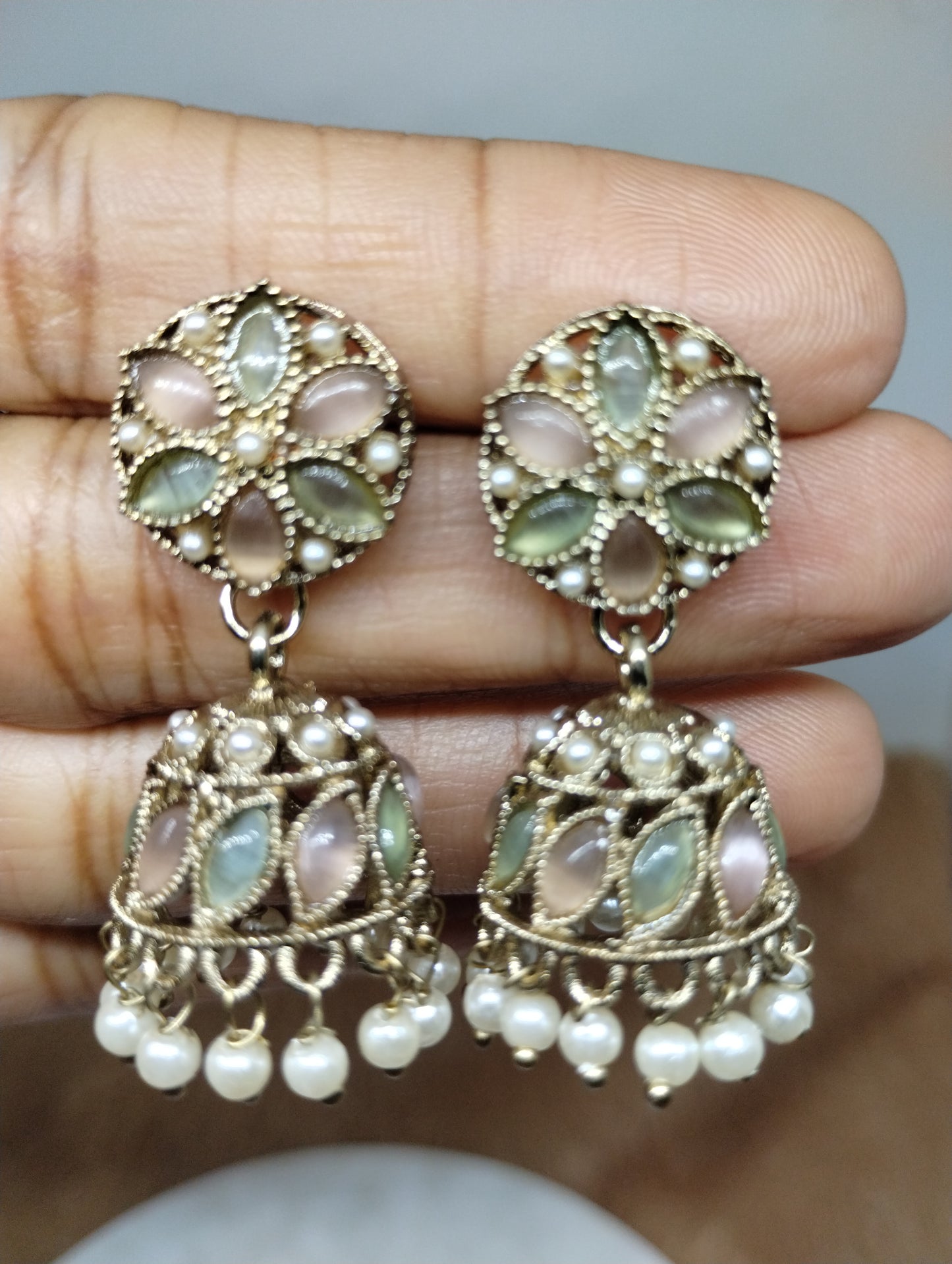 Meher Pearl & Stone Jhumka