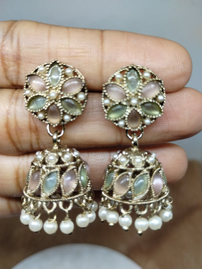 Meher Pearl & Stone Jhumka