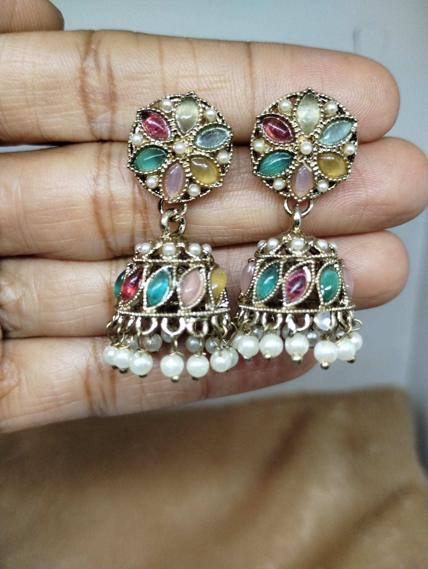 Meher Pearl & Stone Jhumka