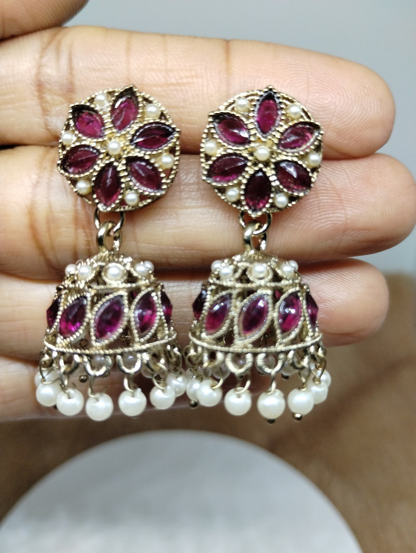 Meher Pearl & Stone Jhumka