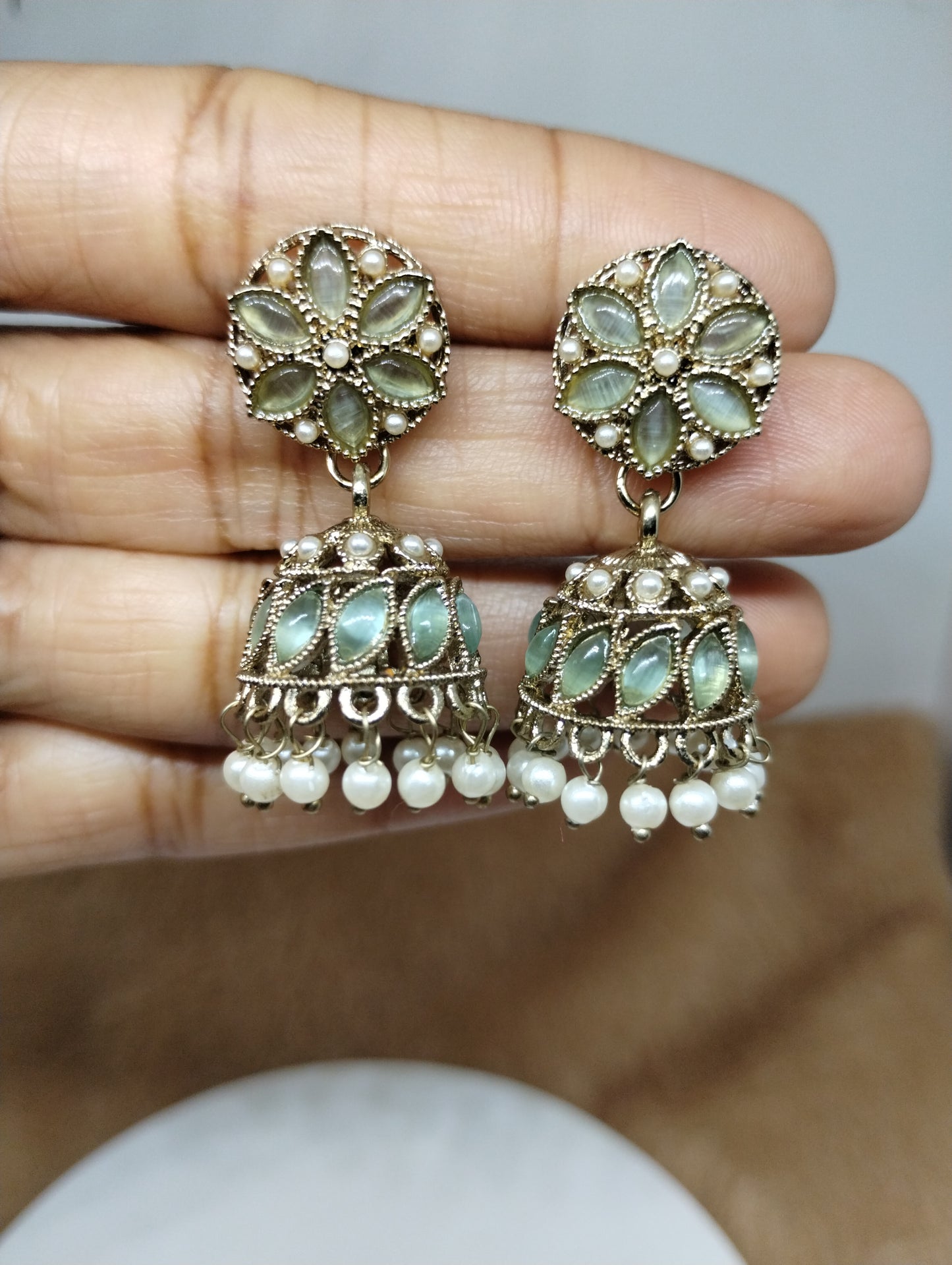 Meher Pearl & Stone Jhumka