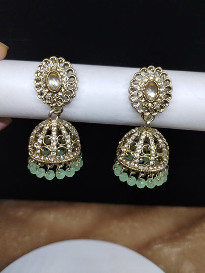 Aariz Gold-Tone Crystal Jhumka