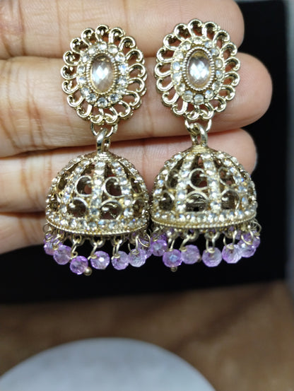 Aariz Gold-Tone Crystal Jhumka