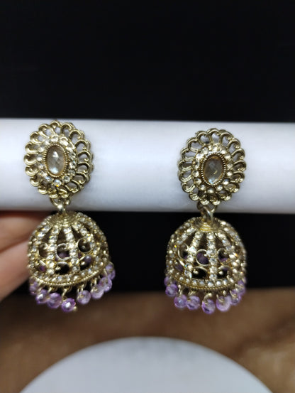 Aariz Gold-Tone Crystal Jhumka
