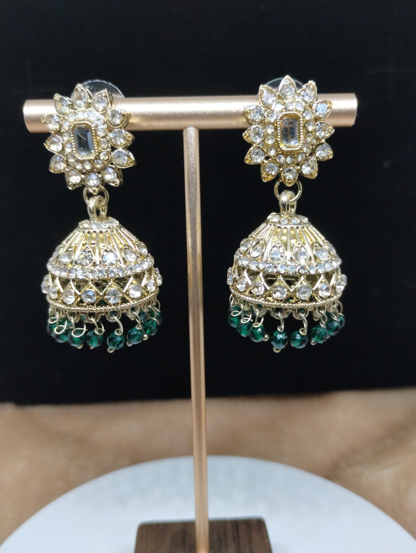 Aariz Gold-Tone Crystal Jhumka