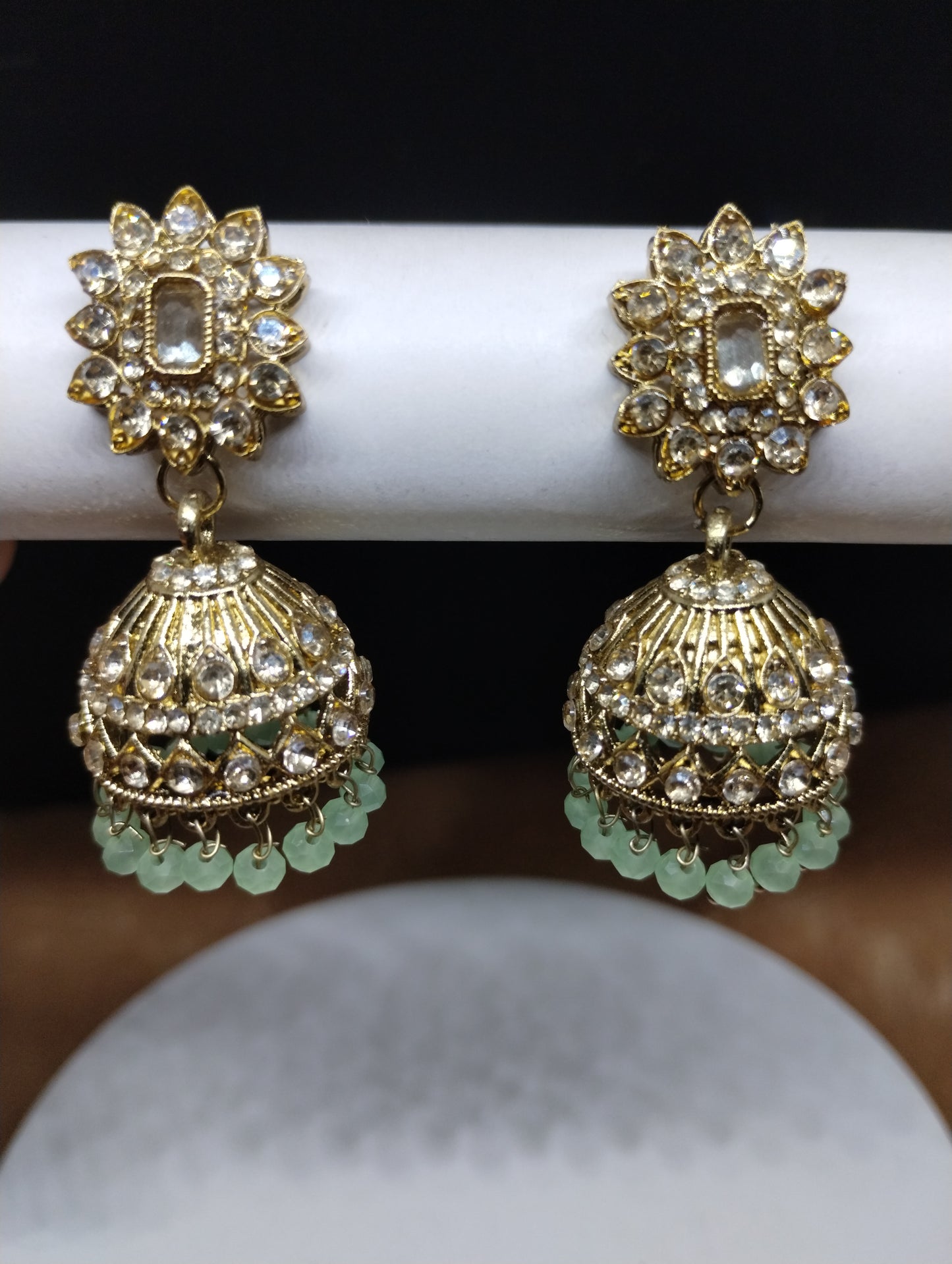 Aariz Gold-Tone Crystal Jhumka