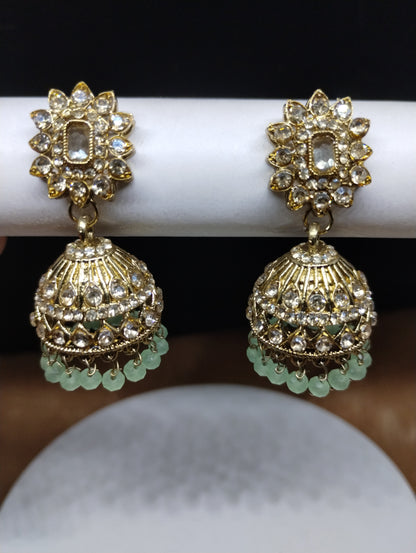 Aariz Gold-Tone Crystal Jhumka
