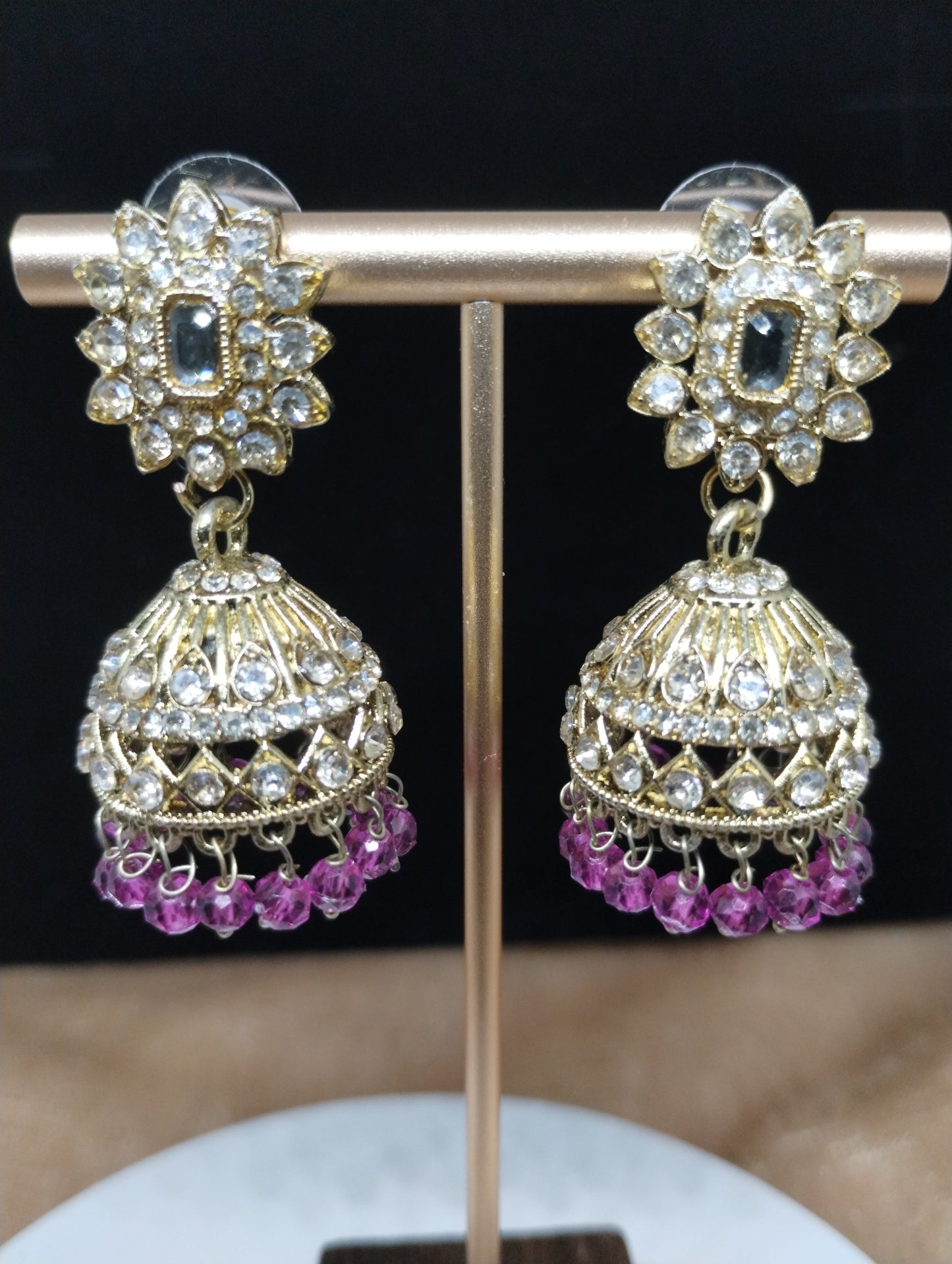 Aariz Gold-Tone Crystal Jhumka