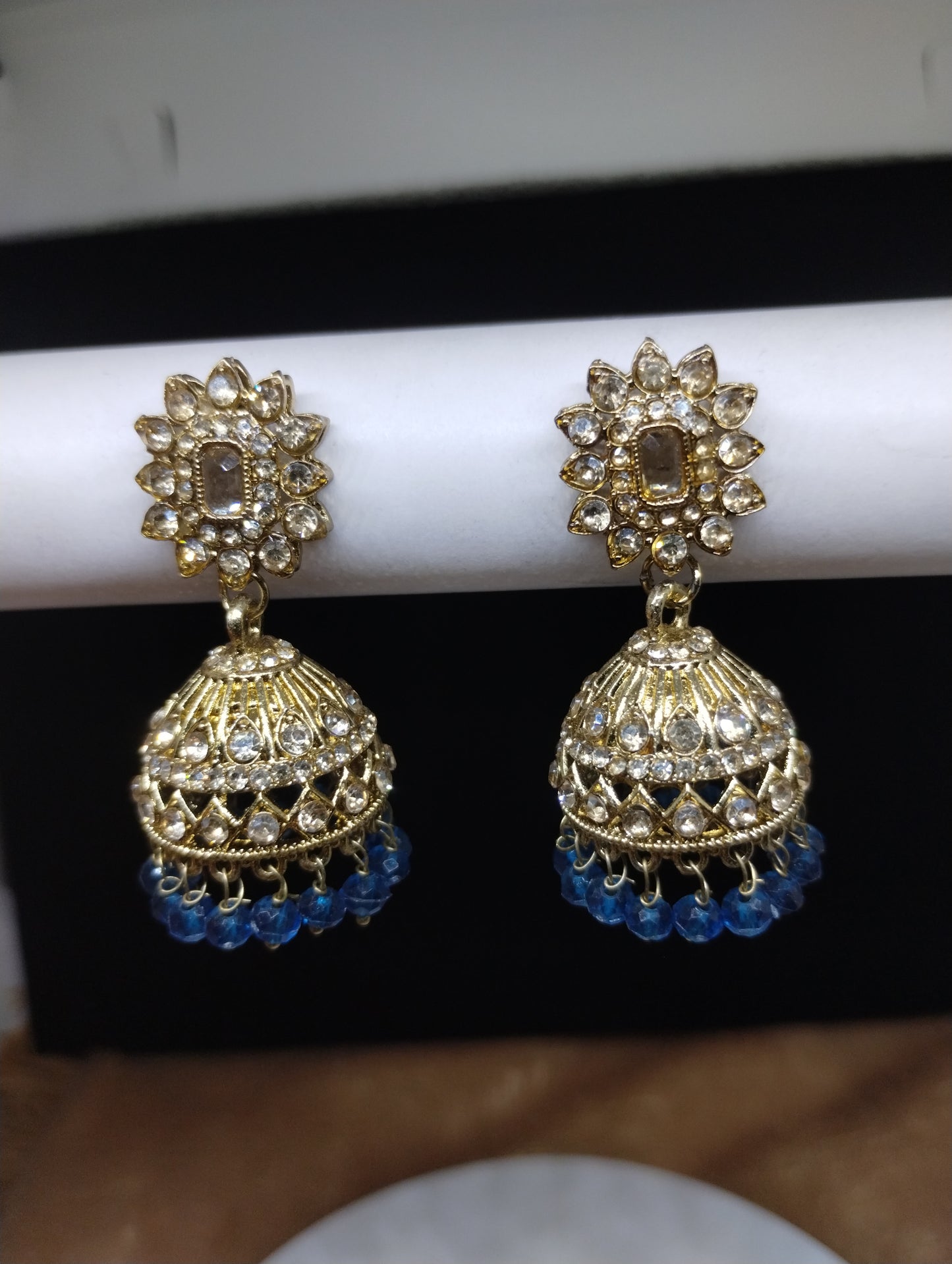 Aariz Gold-Tone Crystal Jhumka