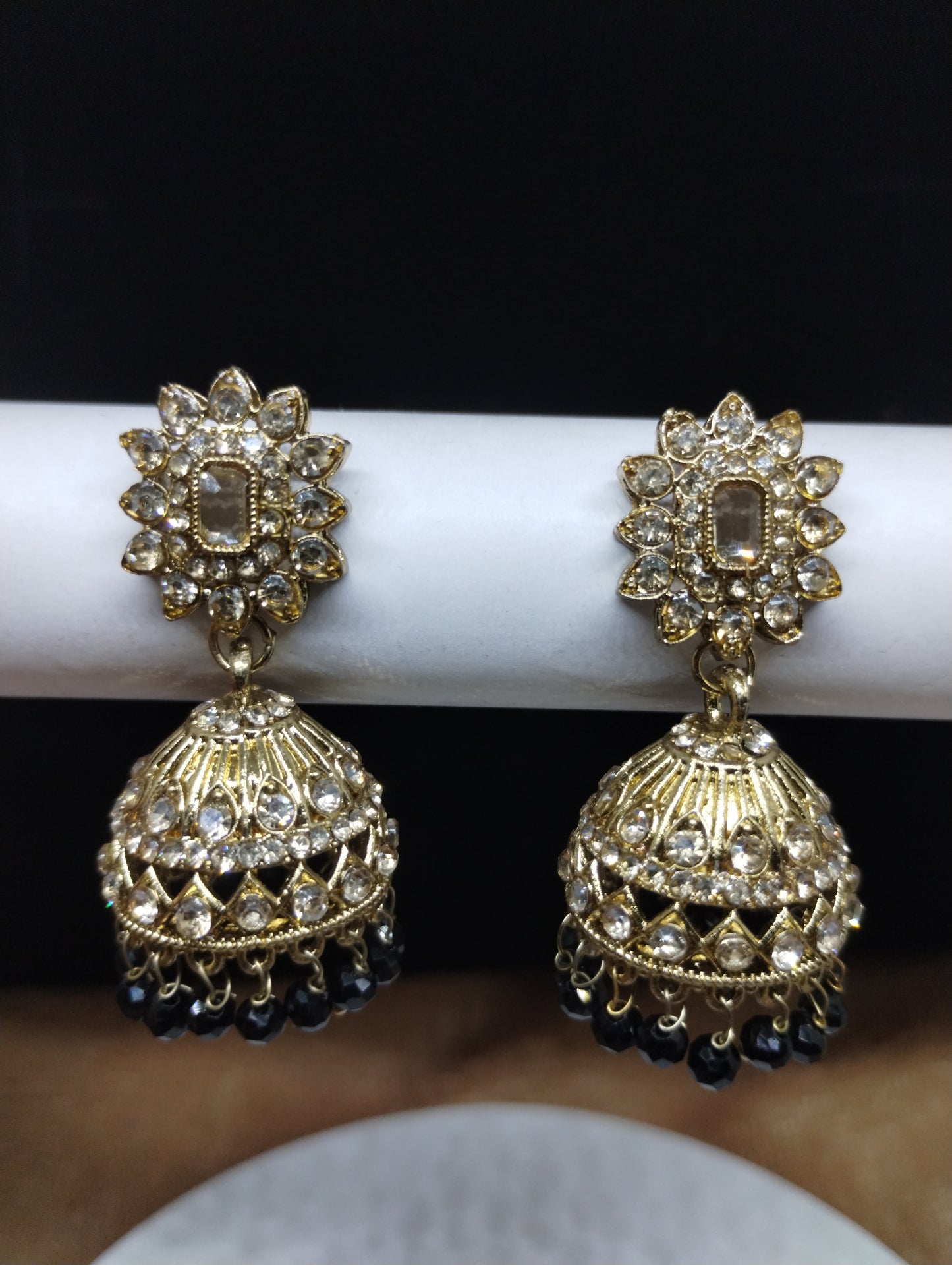 Aariz Gold-Tone Crystal Jhumka