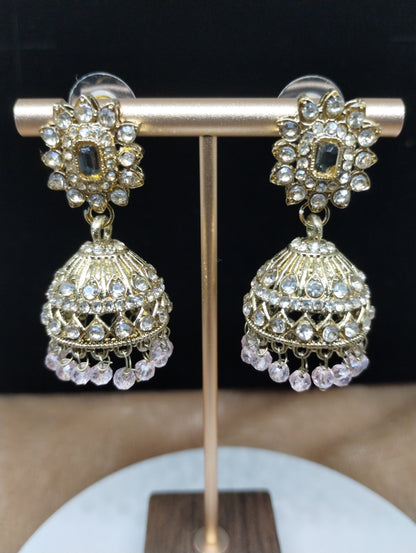Aariz Gold-Tone Crystal Jhumka
