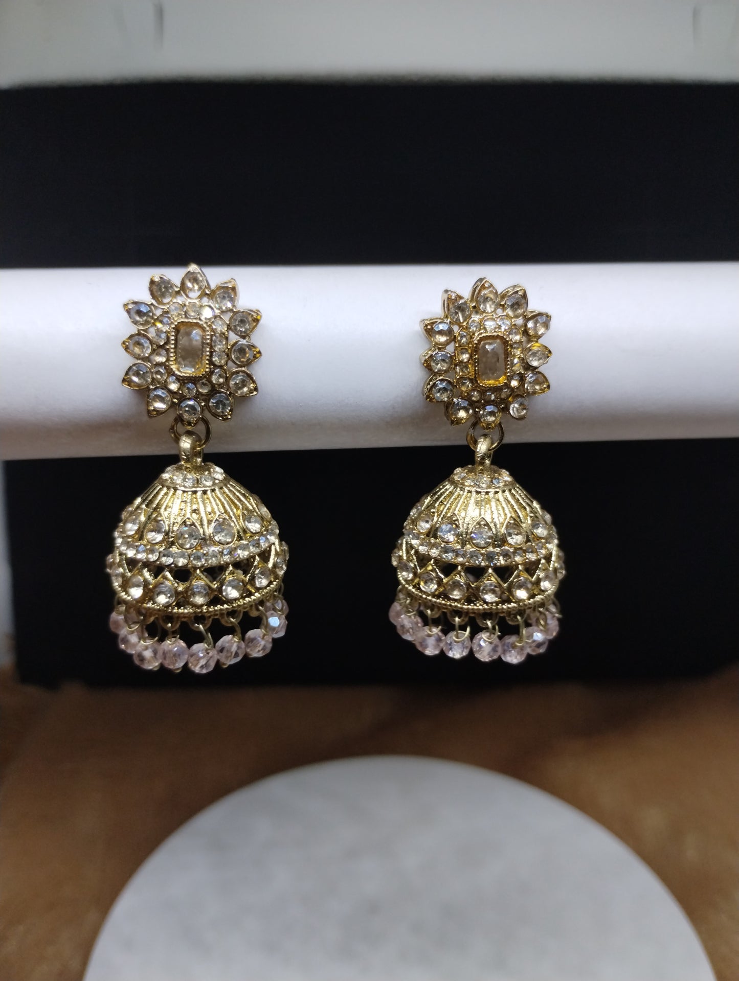 Aariz Gold-Tone Crystal Jhumka