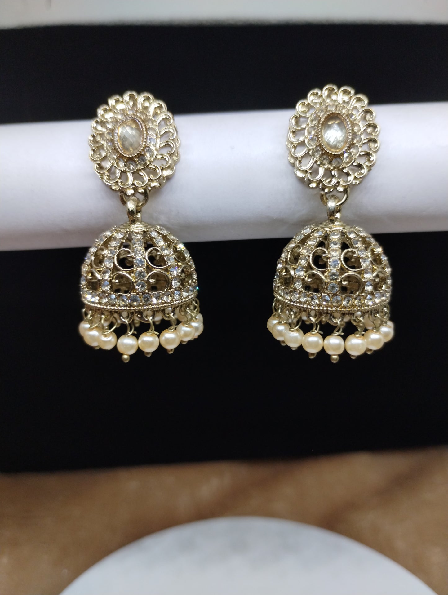 Aariz Gold-Tone Crystal Jhumka