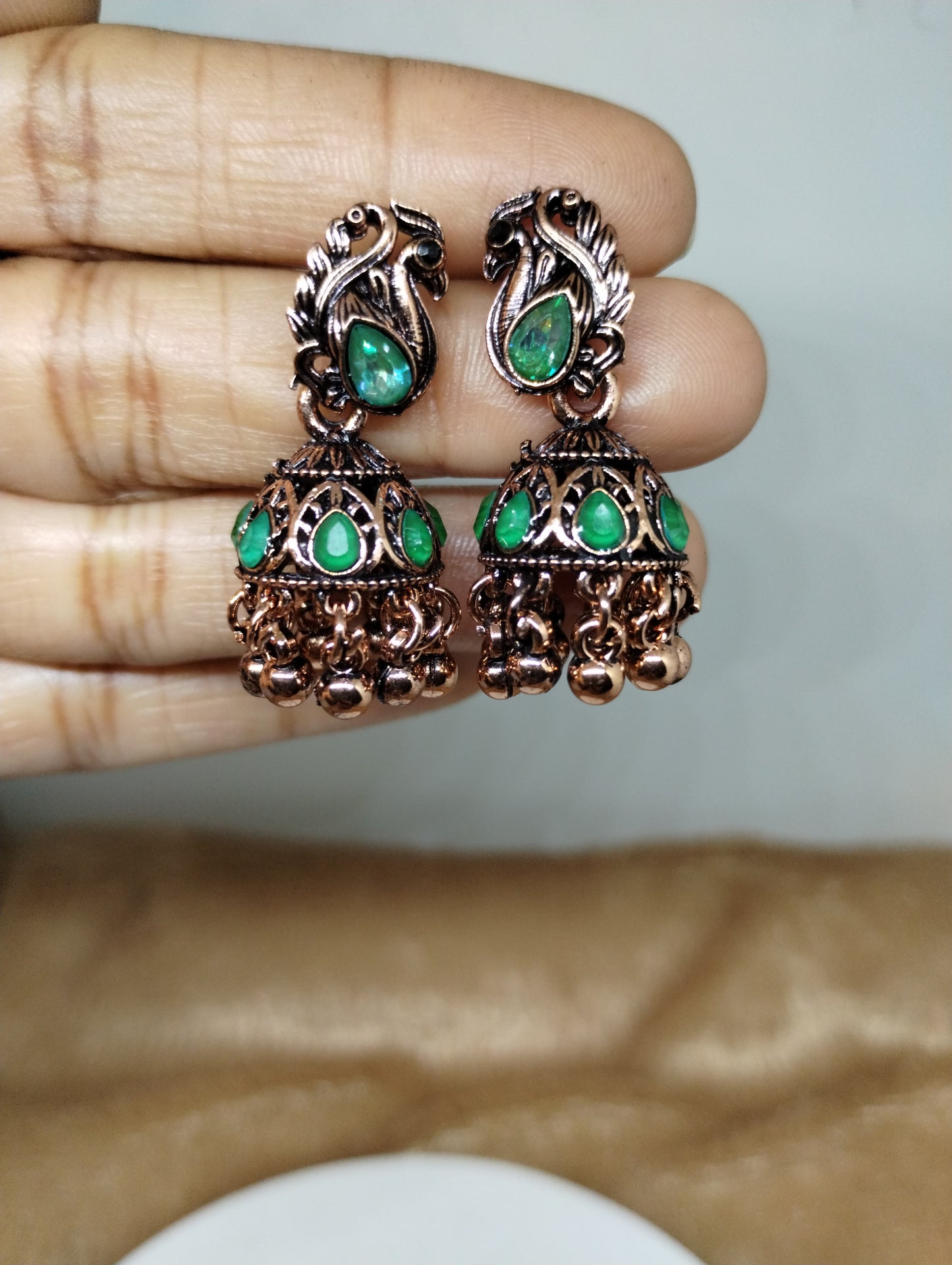 Mayurika Copper Jhumka