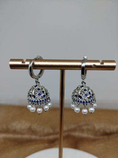 Aarohi Luxe CZ Jhumka Hoop Earrings