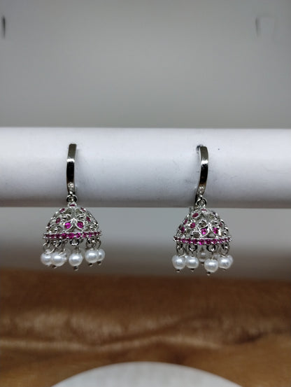 Aarohi Luxe CZ Jhumka Hoop Earrings
