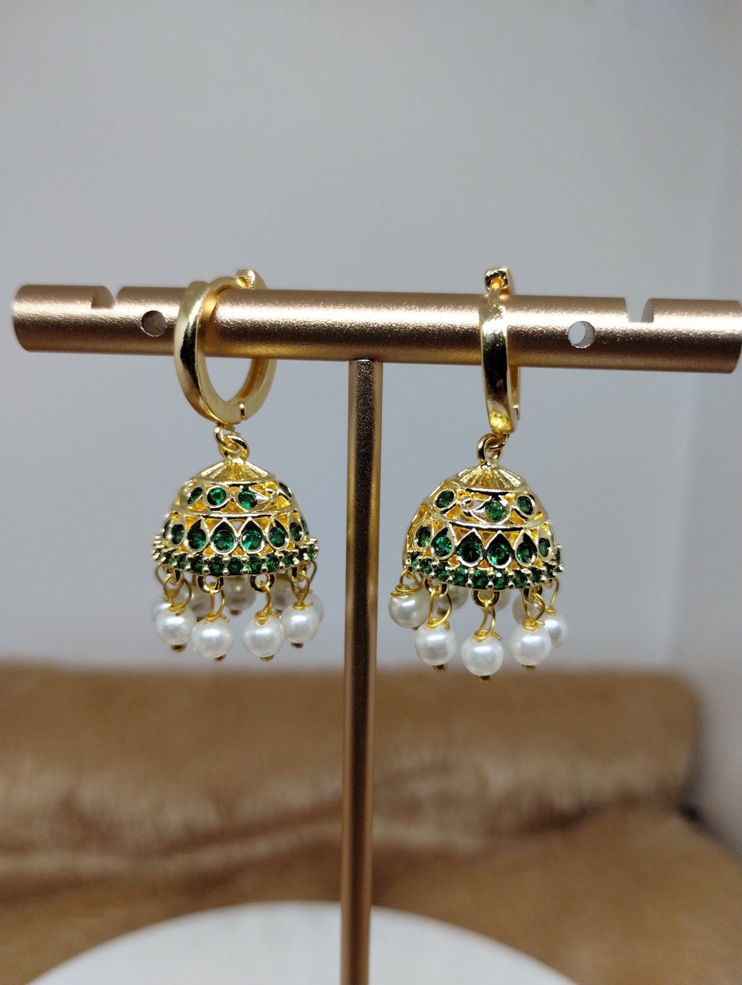 Aarohi Luxe CZ Jhumka Hoop Earrings