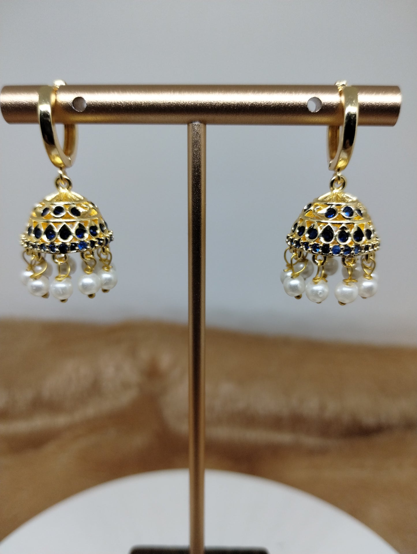 Aarohi Luxe CZ Jhumka Hoop Earrings
