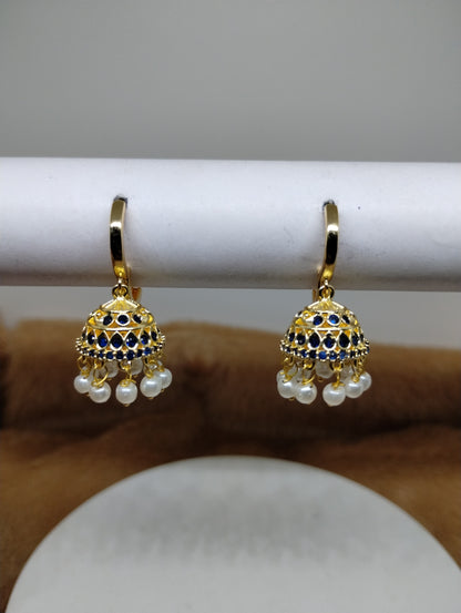 Aarohi Luxe CZ Jhumka Hoop Earrings